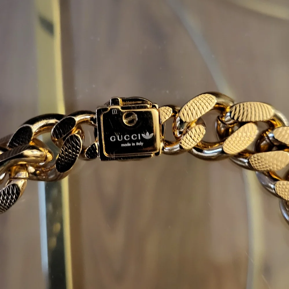 COPY - Authentic Addidas x Gucci Gourmette Necklace with Gucci Trefoil Enamel - Picture 6 of 9